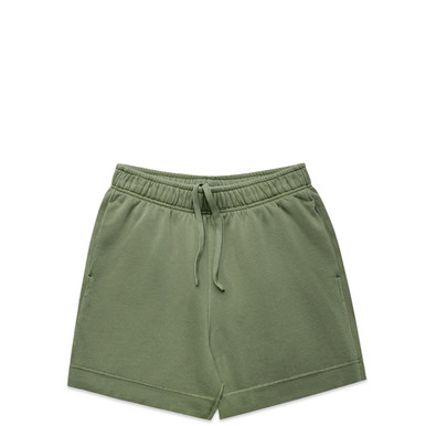 Relax Faded Track Shorts 18" in Faded olive