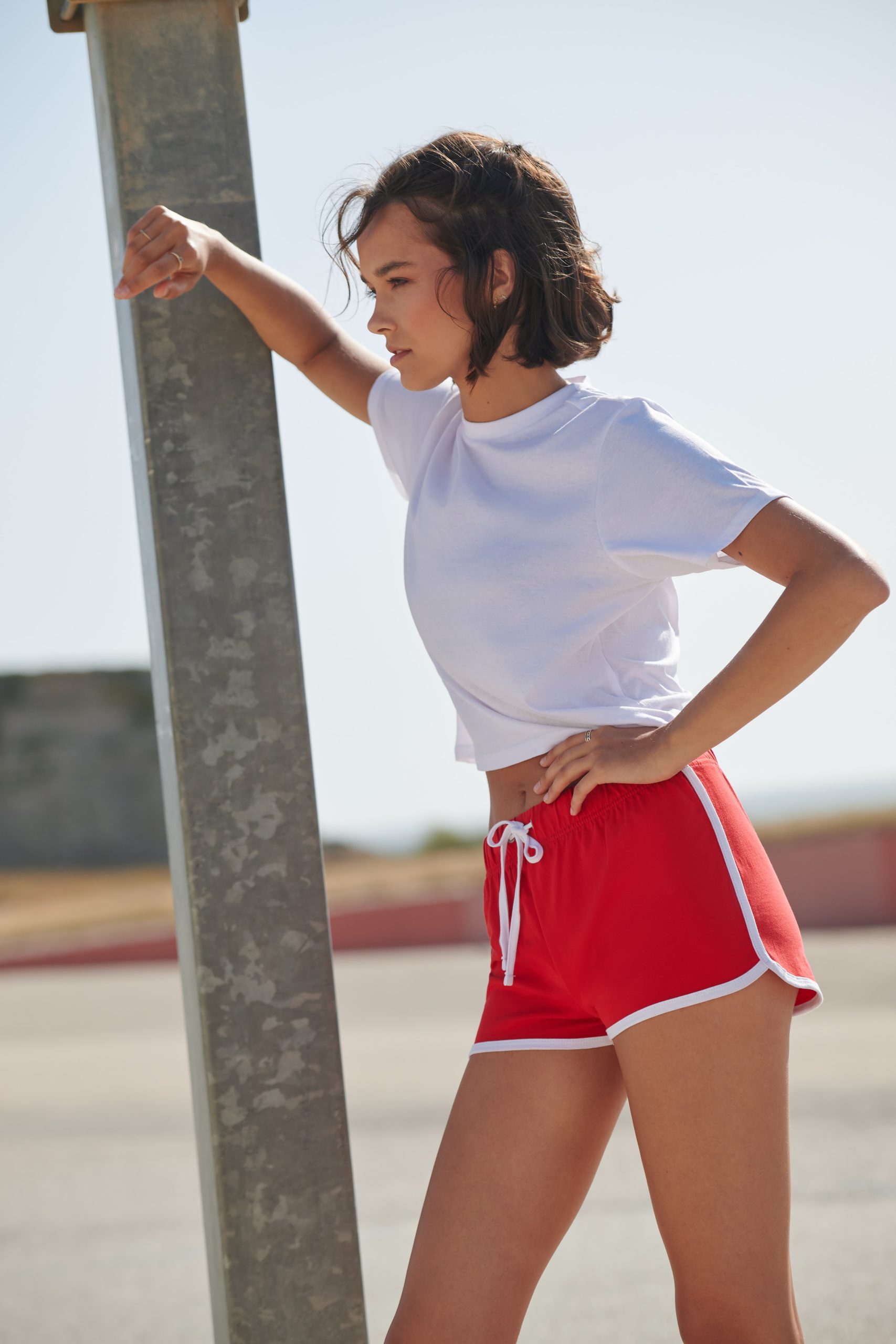 Women’s Retro Shorts in Red White