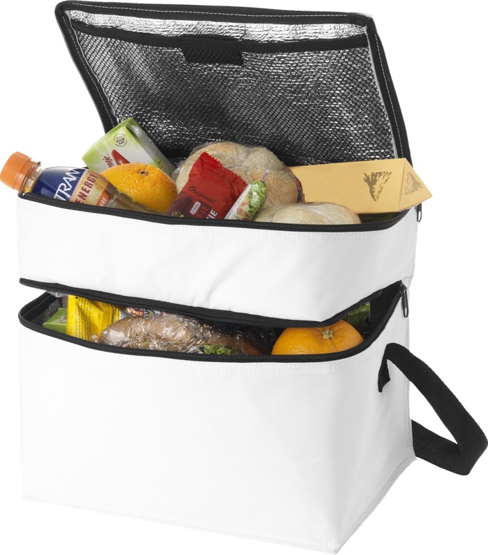 Oslo 2-zippered compartments cooler bag 13L in White