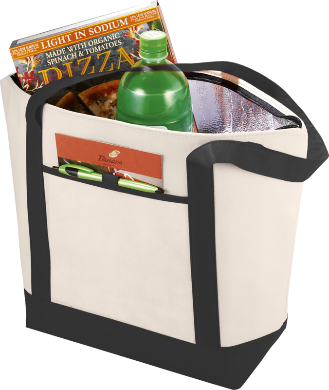 Lighthouse non-woven cooler tote 21L in Natural / Black